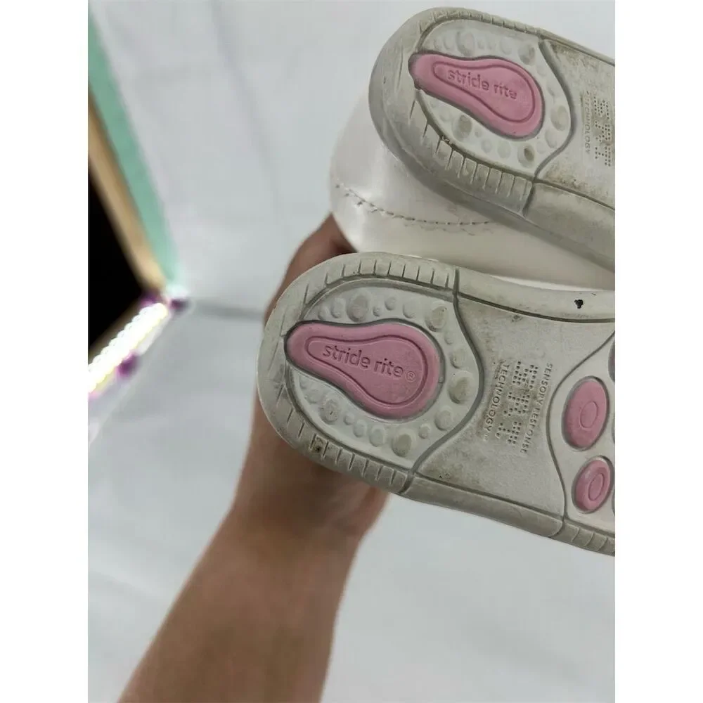 Stride Rite SRT Emilia Baby Walker Shoes White Size 4.5W 4.5 Girls